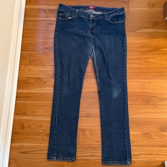 Dickies Denim - Women DIckies Mid Rise Straight Leg Denim Jeans in Dark Blue Size 15